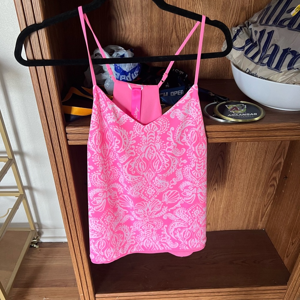 LILY PULITZER PINK & WHITE TANK TOP